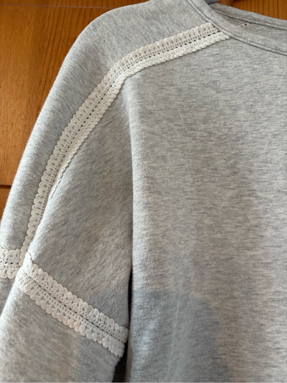 Eddie Bauer Light Gray Sweatshirt with White Trim